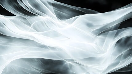 Fototapeta premium Abstract White Fluid Motion Background with Translucent Waves and Smooth Textures