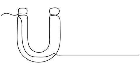 magnet continuous line vector one continuous line drawing of magnet.one line drawing of magnet icon. single line vector illustration. isolated white background illustration, human person holding. 