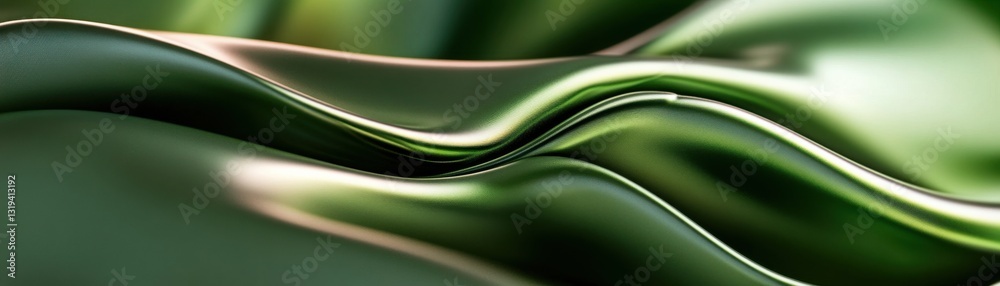 Aufkleber a green fabric with a wave pattern