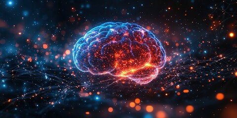 Artificial intelligence Neural Mind Digital background perfect for tech processes, neural networks, data transfer and encryption, digital archives, sound and graphic presentations, 8k  