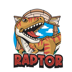 Vector Illustration of Tiny Raptor with Cute Illustration Available for Tshirt Design