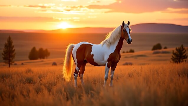 horse at sunset