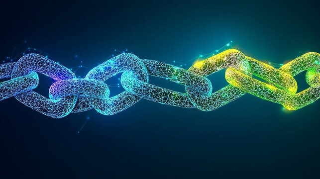 digital chain link connection for blockchain technology