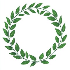 Lush Green Laurel Chaplet on Bright Background - A Symbol of Triumph and Elegance
