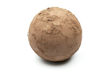Fototapeta premium Isolated Earth Sphere: Closeup of a Clay Orb Set Against a Bright White Backdrop
