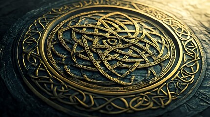 Naklejka premium Ethereal Celtic mandala with artistic expression and deep cultural significance high resolution wallpaper
