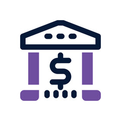 bank dual tone icon. Sleek and modern vector icon for websites, mobile apps, marketing materials, and corporate design. Fully scalable and ready to use.