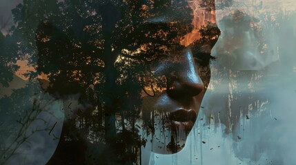 Emotional Portrait with Nature Elements