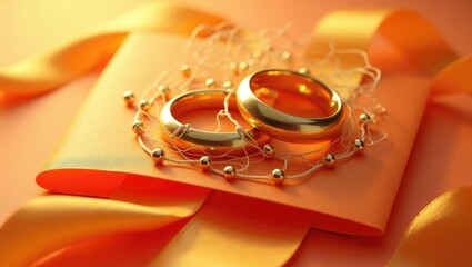 closeup of handmade wedding card