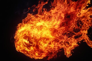 Fototapeta premium Intense Fireball Explosion on a Dark Background