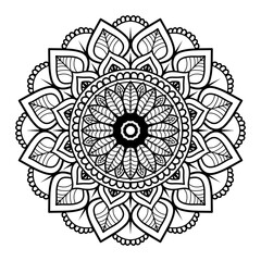 Mandala pattern black and white 