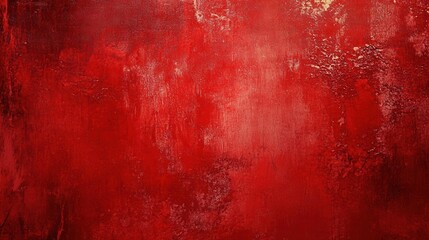 Intense shades of red blend in an abstract display, brushstrokes create textures on this artwork