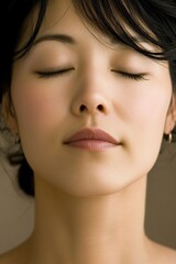Naklejka premium A woman with a calm expression on her face