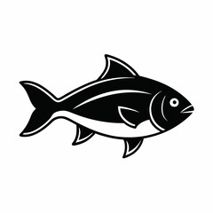 Salmon fish silhouette vector icon.