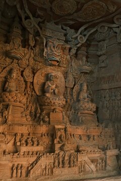 Dazu：A series of Chinese religious sculptures and carvings and UNESCO World Heritage Site located in Dazu District, Chongqing, China. The carvings date back as far as the 7th century AD