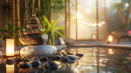 Serene Spa Retreat with Tranquil Stones