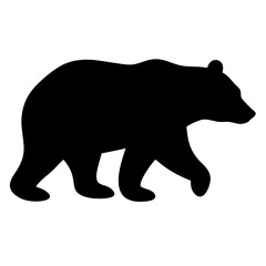 Obraz premium Vector illustration, symbol, icon black silhouette bear for design and illustration on transparent background. 