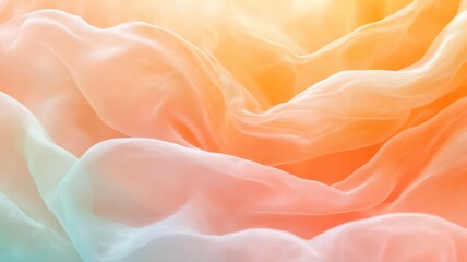 Pastel Fabric Drape: Abstract Teal and Orange Gradient Texture