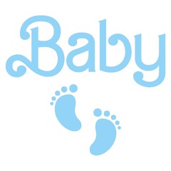 Obraz premium Baby typography design on plain white transparent isolated background for card, shirt, hoodie, sweatshirt, apparel, tag, mug, icon, poster or badge