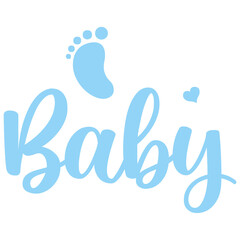 Baby typography design on plain white transparent isolated background for card, shirt, hoodie, sweatshirt, apparel, tag, mug, icon, poster or badge