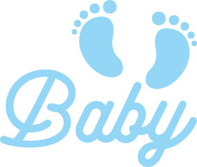 Obraz premium Baby typography design on plain white transparent isolated background for card, shirt, hoodie, sweatshirt, apparel, tag, mug, icon, poster or badge