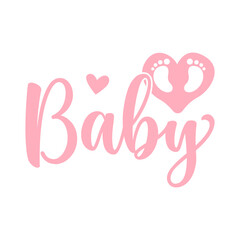 Baby typography design on plain white transparent isolated background for card, shirt, hoodie, sweatshirt, apparel, tag, mug, icon, poster or badge