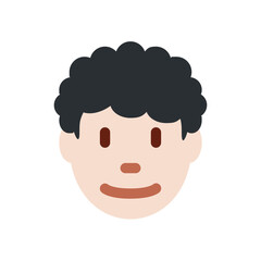 Smiling Person with Curly Hair
