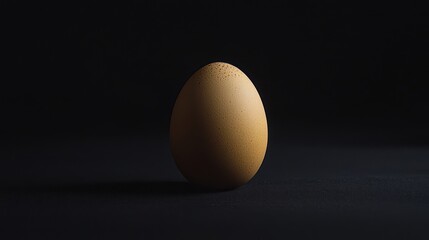 Single Egg Against Dark Background