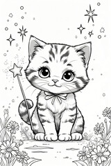 cat with magic wand
