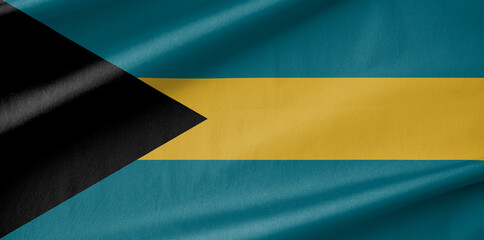 Bahamas National Flag Waving in the Wind