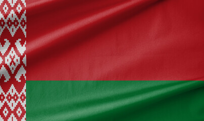 Belarus National Flag Waving in the Wind