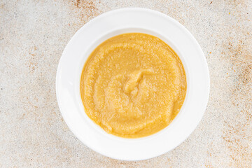 Apple puree natural ingredients tasty fresh delicious gourmet food background table rustic food top view copy space keto and paleo diet vegetarian and vegan food