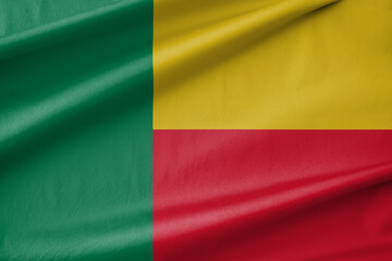 Fototapeta premium Benin National Flag Waving in the Wind