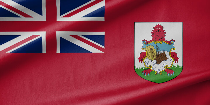 Bermuda National Flag Waving in the Wind