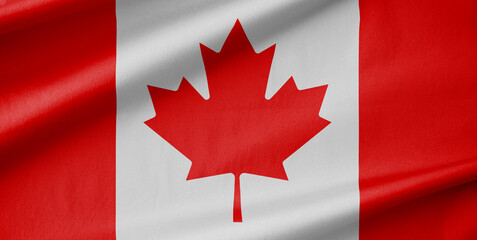 Canada National Flag Waving in the Wind