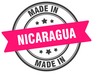 Made in Nicaragua round sign. Made in Nicaragua stamp.