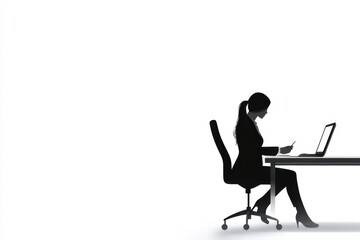 Efficient executive assistant at sleek office desk organizing tasks with professionalism