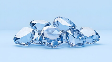 A collection of icy, faceted gems