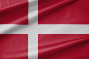 Fototapeta premium Denmark National Flag Waving in the Wind