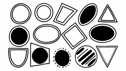 set of black and white icons