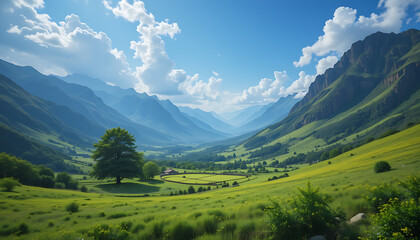 Naklejka premium mountain landscape in the alps 4k HD image