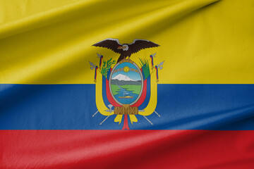 Ecuador National Flag Waving in the Wind