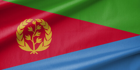 Eritrea National Flag Waving in the Wind