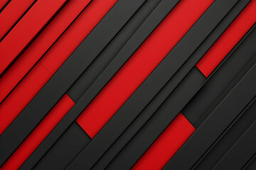 Obraz premium Abstract geometric design with diagonal red and black stripes