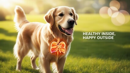 Healthy pet awareness campaign outdoor park image of dog natural environment happy vibes