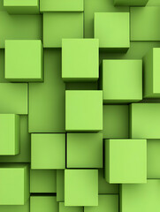 Obraz premium Abstract geometric pattern of light green cubes