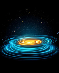 Obraz premium Abstract glowing circular stage in space