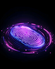 Fototapeta premium Abstract glowing fingerprint graphic