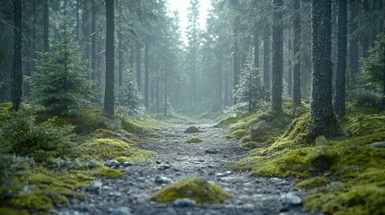 Fototapeta premium Misty forest path