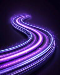 Abstract glowing vibrant purple and blue light trails